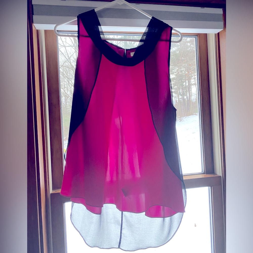 Gorgeous pink and black (sheer back) tank from cute boutique in San Francisco